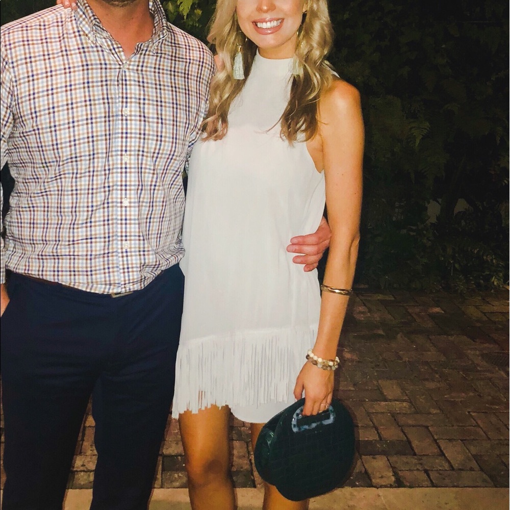 Grey fringe dress